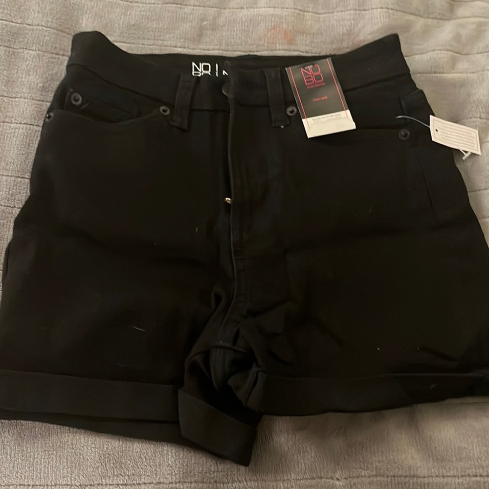 Black jean shorts